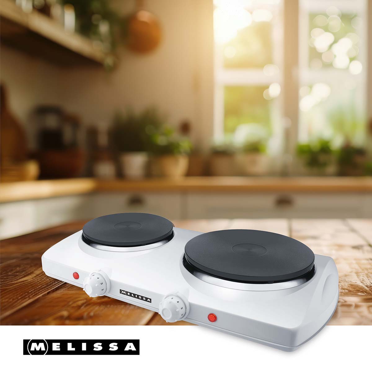 Dubbele elektrische kookplaat | 2300 W | Ø 18,5 + 15,5 cm | 5 warmtestanden | Antislipvoetjes | Wit - Afbeelding 2