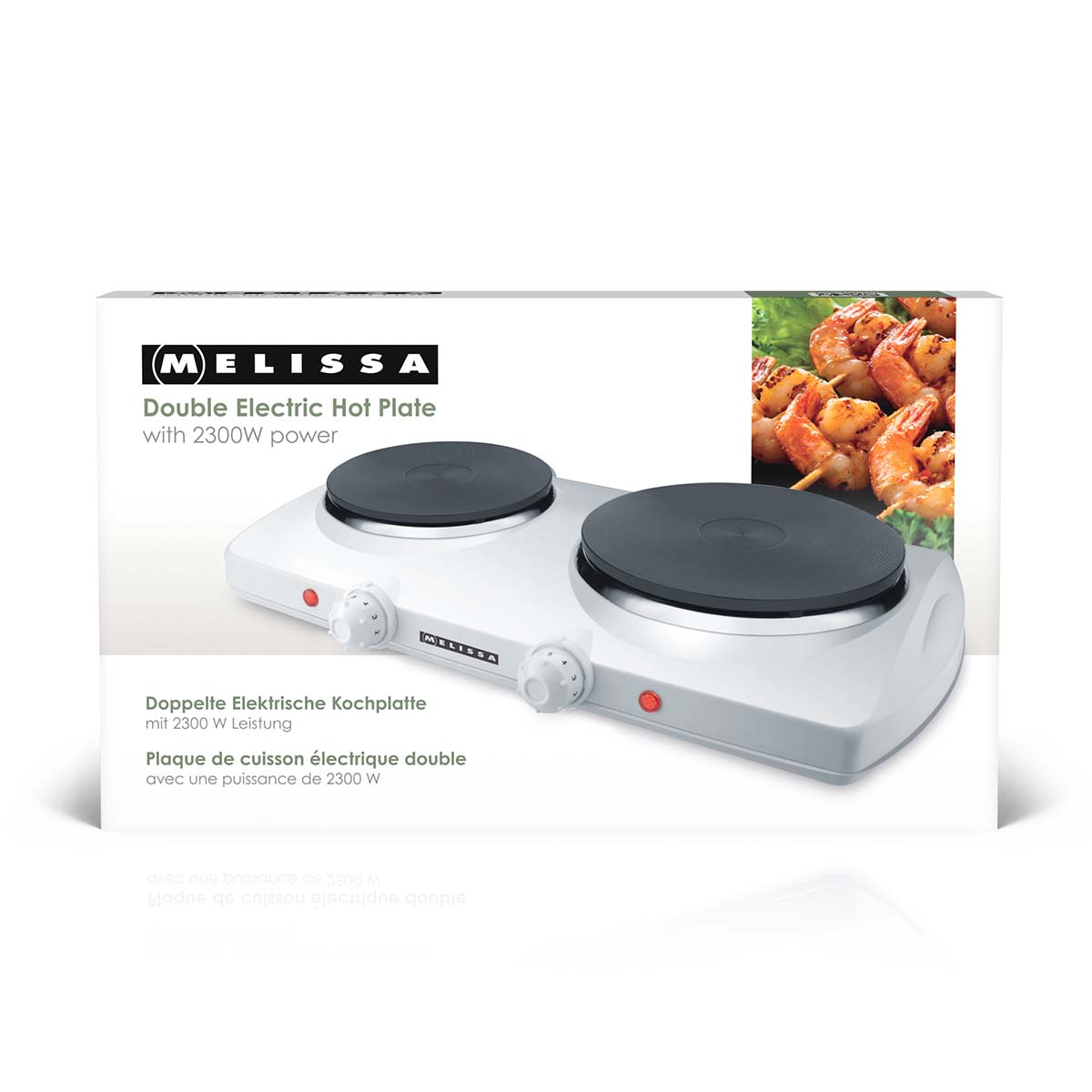Dubbele elektrische kookplaat | 2300 W | Ø 18,5 + 15,5 cm | 5 warmtestanden | Antislipvoetjes | Wit - Afbeelding 5
