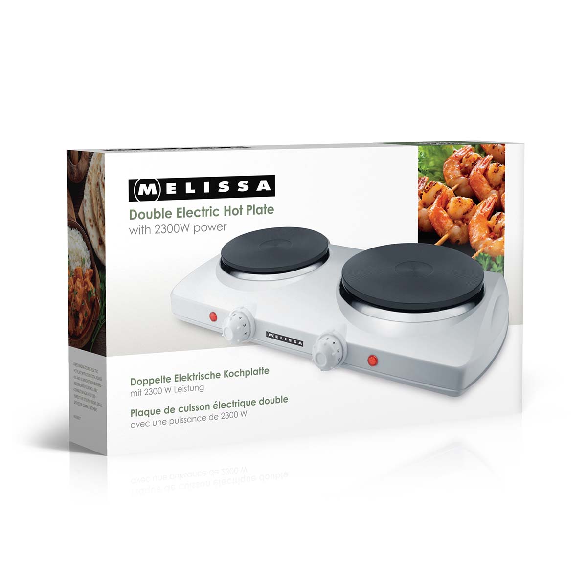 Dubbele elektrische kookplaat | 2300 W | Ø 18,5 + 15,5 cm | 5 warmtestanden | Antislipvoetjes | Wit - Afbeelding 7