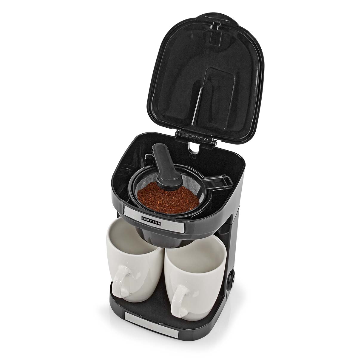 Compact Koffiezetapparaat | 2 Porseleinen kopjes | 0,25 l | 450 W | Automatische uitschakeling | Zwart - Afbeelding 8