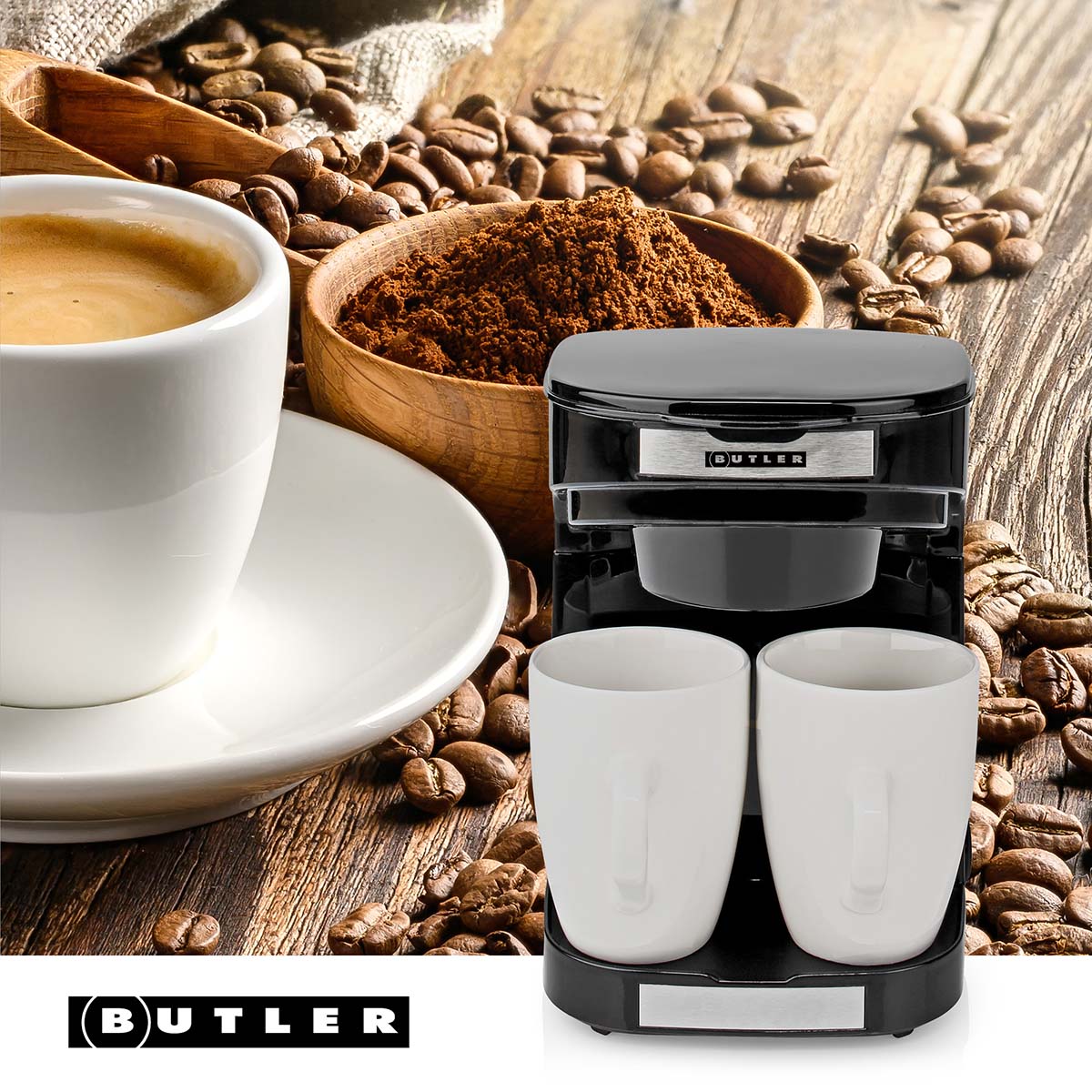 Compact Koffiezetapparaat | 2 Porseleinen kopjes | 0,25 l | 450 W | Automatische uitschakeling | Zwart - Afbeelding 10