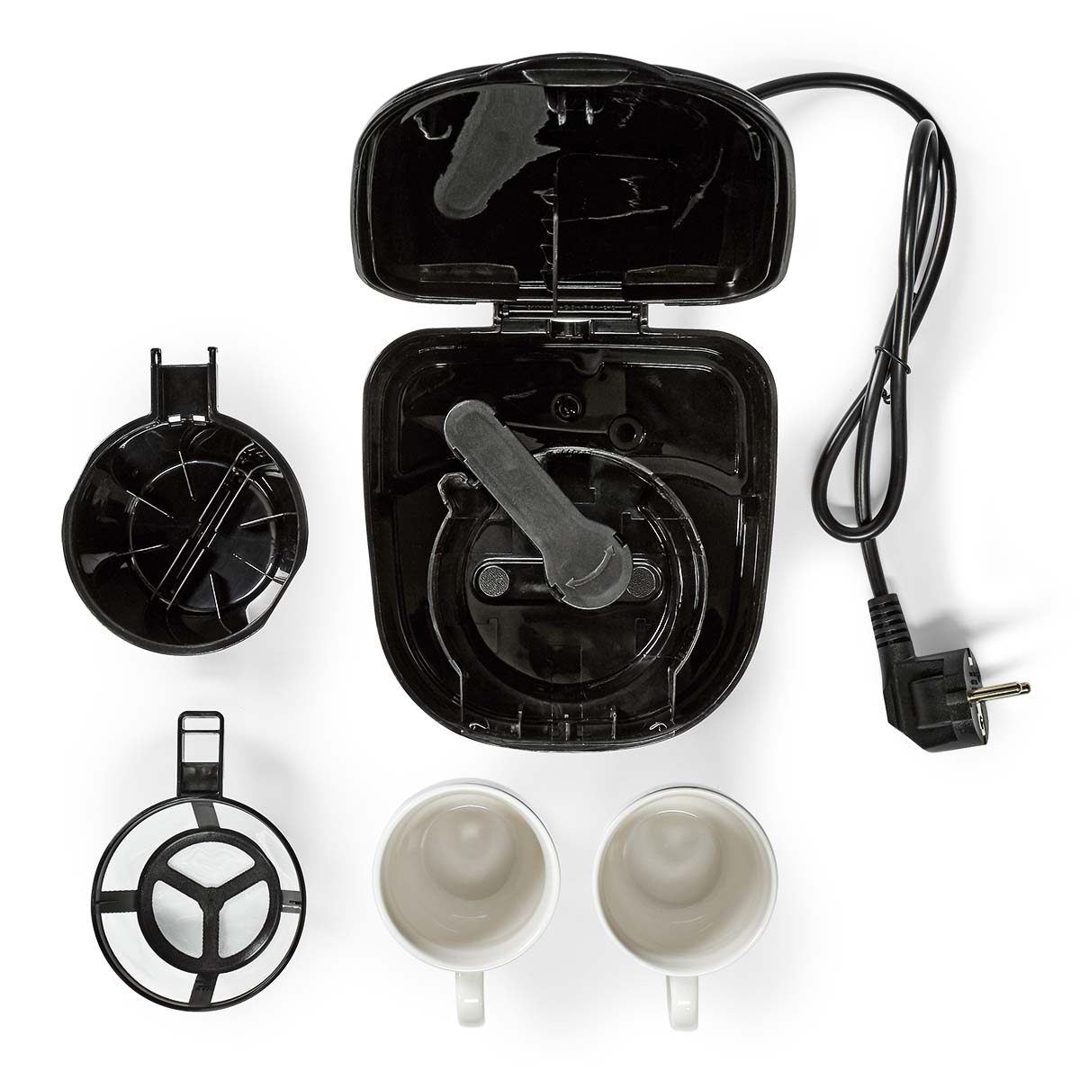 Compact Koffiezetapparaat | 2 Porseleinen kopjes | 0,25 l | 450 W | Automatische uitschakeling | Zwart - Afbeelding 14