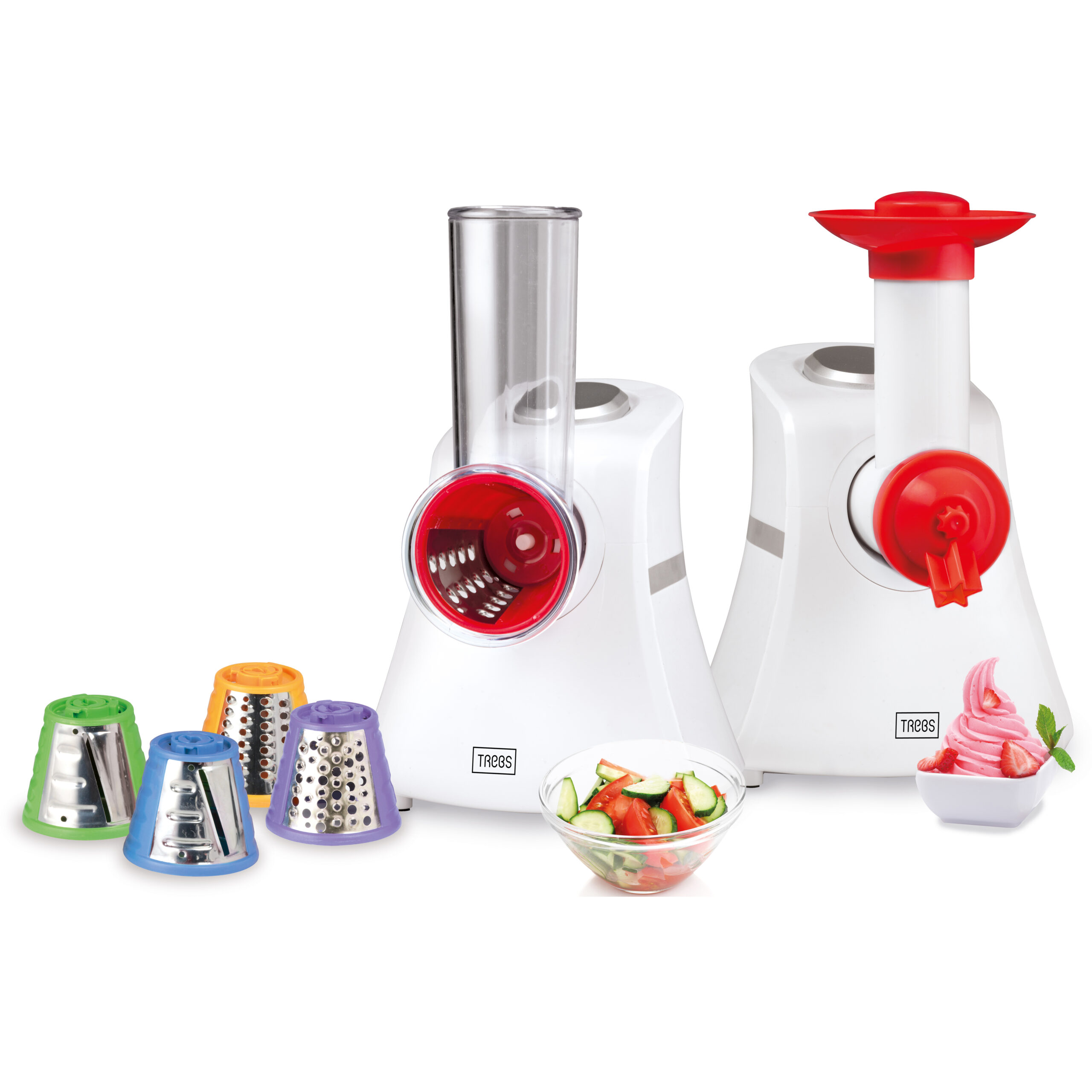Groentesnijder en sorbetijsmachine / Comfortcook in één met 5 opzetstukken - Afbeelding 6