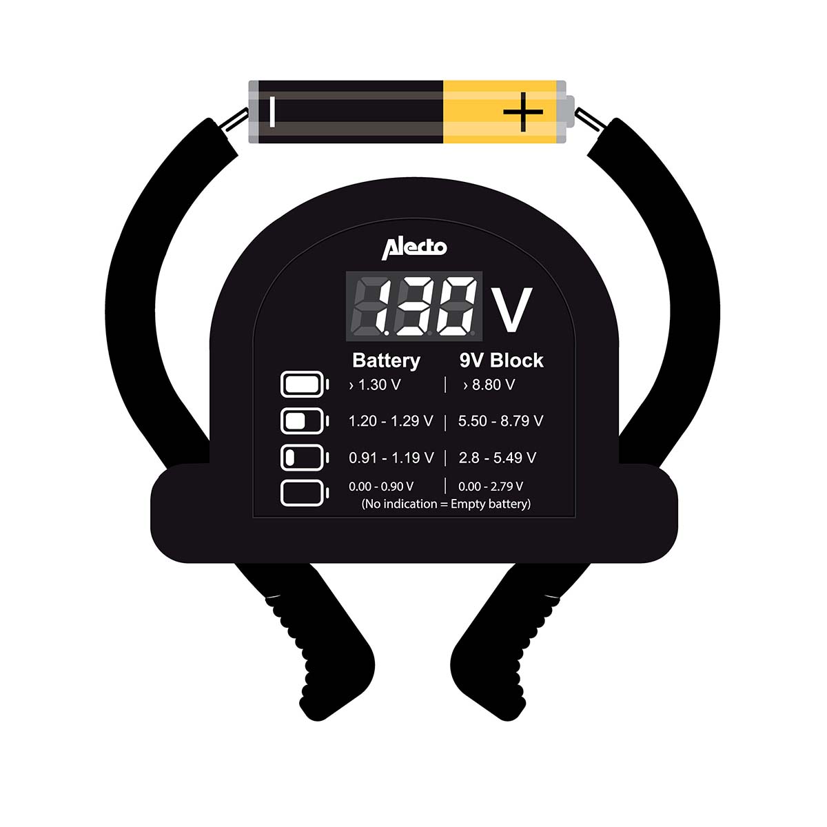 Batterijtester voor AA-AAA-C-D-9V (PP3)-knoopcel - Afbeelding 3