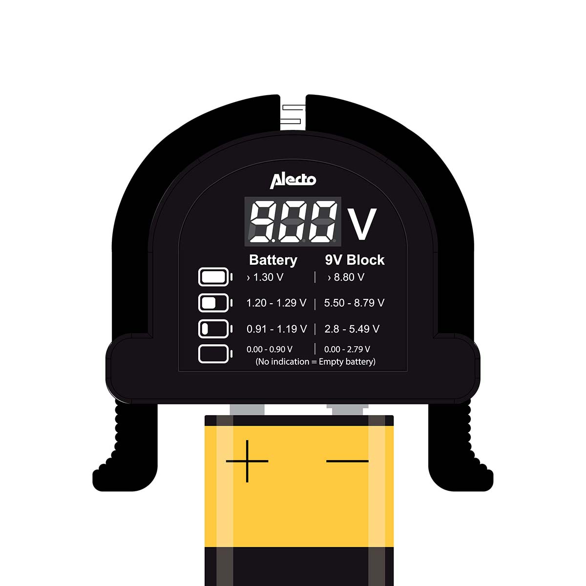 Batterijtester voor AA-AAA-C-D-9V (PP3)-knoopcel - Afbeelding 4
