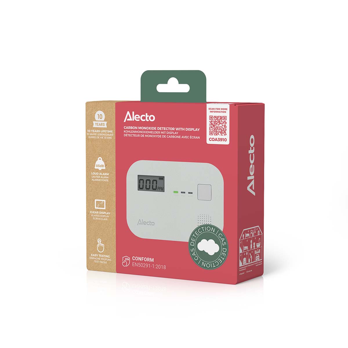 Koolmonoxide alarm met 10 jaar sensorlooptijd en display - Afbeelding 12