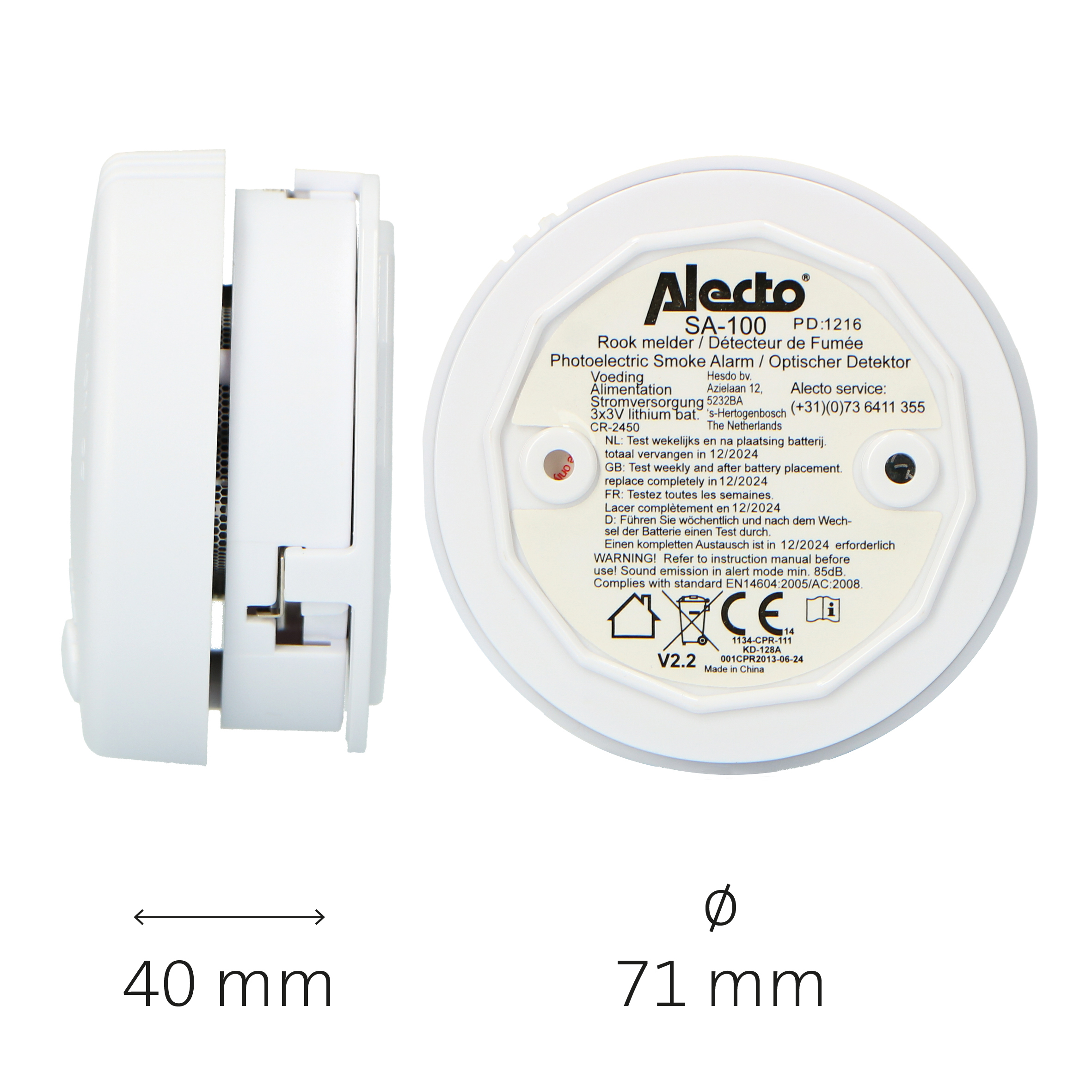 Minirookdetector met batterij voor 5 jaar Wit - Afbeelding 6