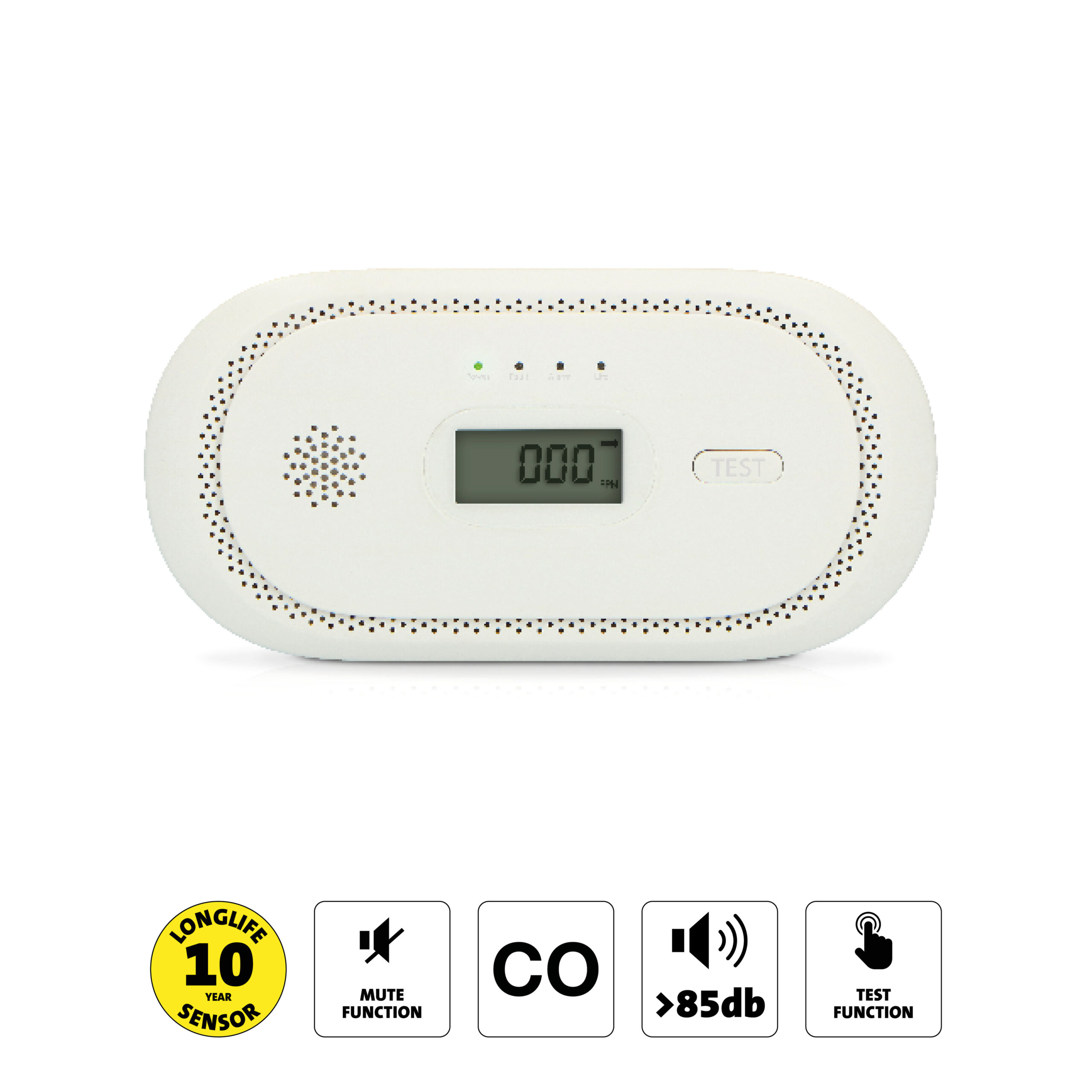 Set van rookmelder en koolmonoxidemelder Wit - Afbeelding 6