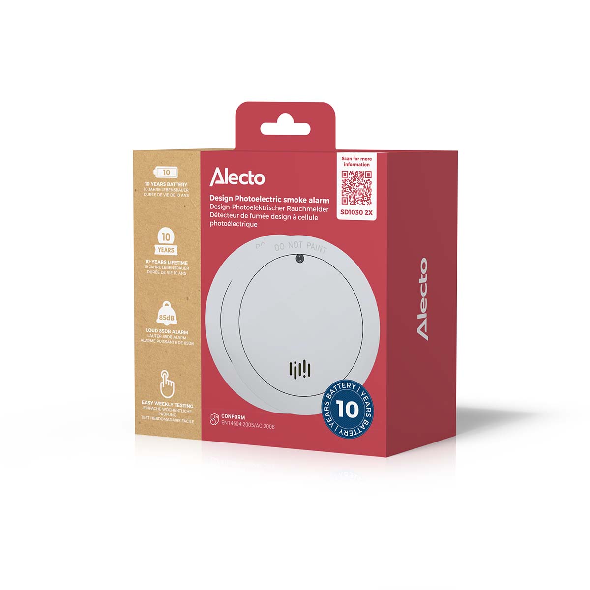 2x Smoke detector with 10 years battery and sensor runtime White - Afbeelding 6