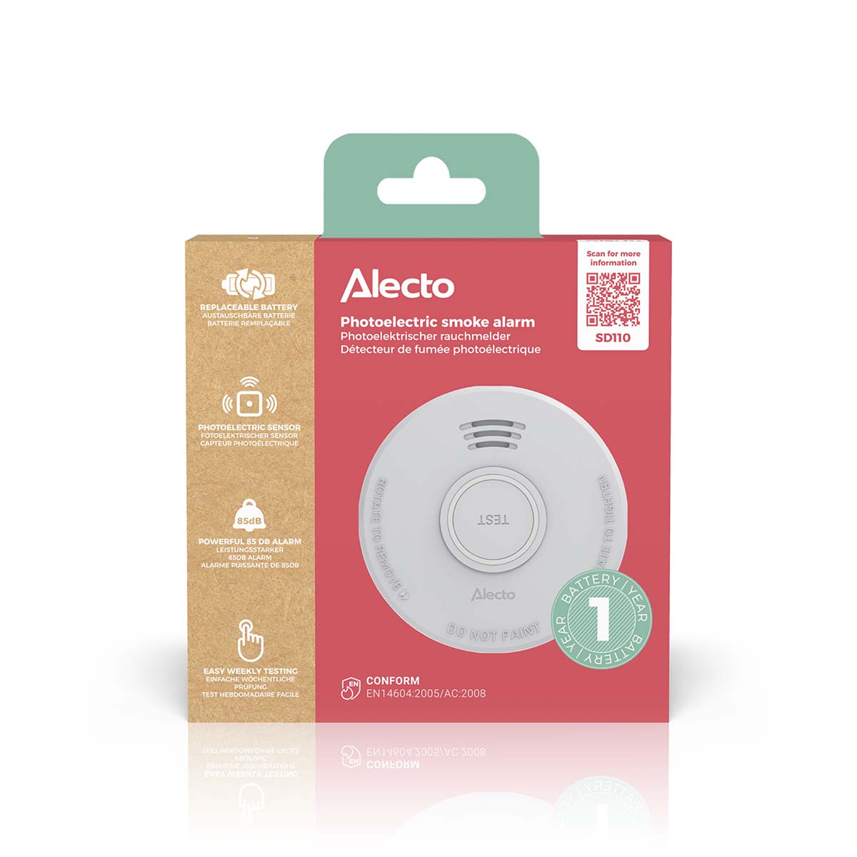 Stand-alone rookmelder met 1 jaar batterij Wit - Afbeelding 7