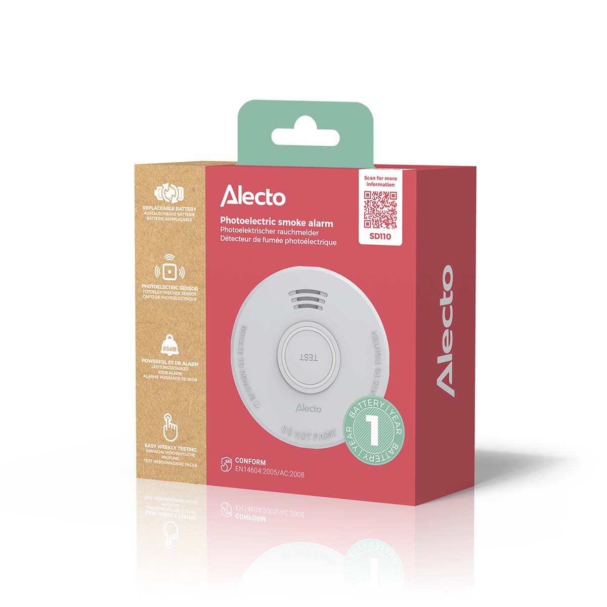 Stand-alone rookmelder met 1 jaar batterij Wit - Afbeelding 8
