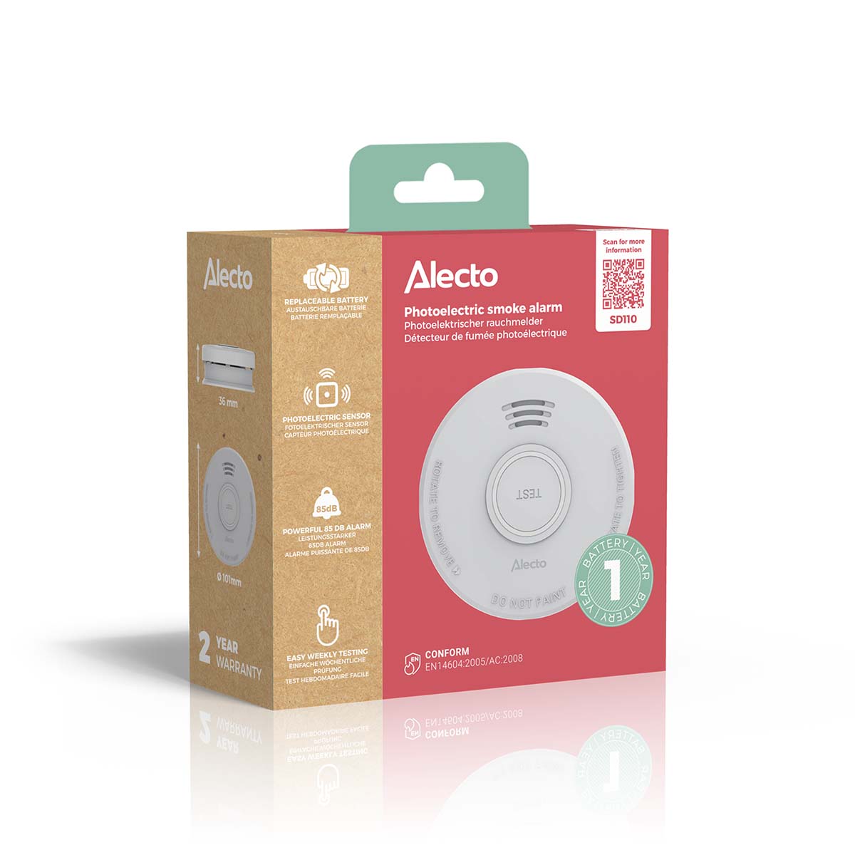 Stand-alone rookmelder met 1 jaar batterij Wit - Afbeelding 9
