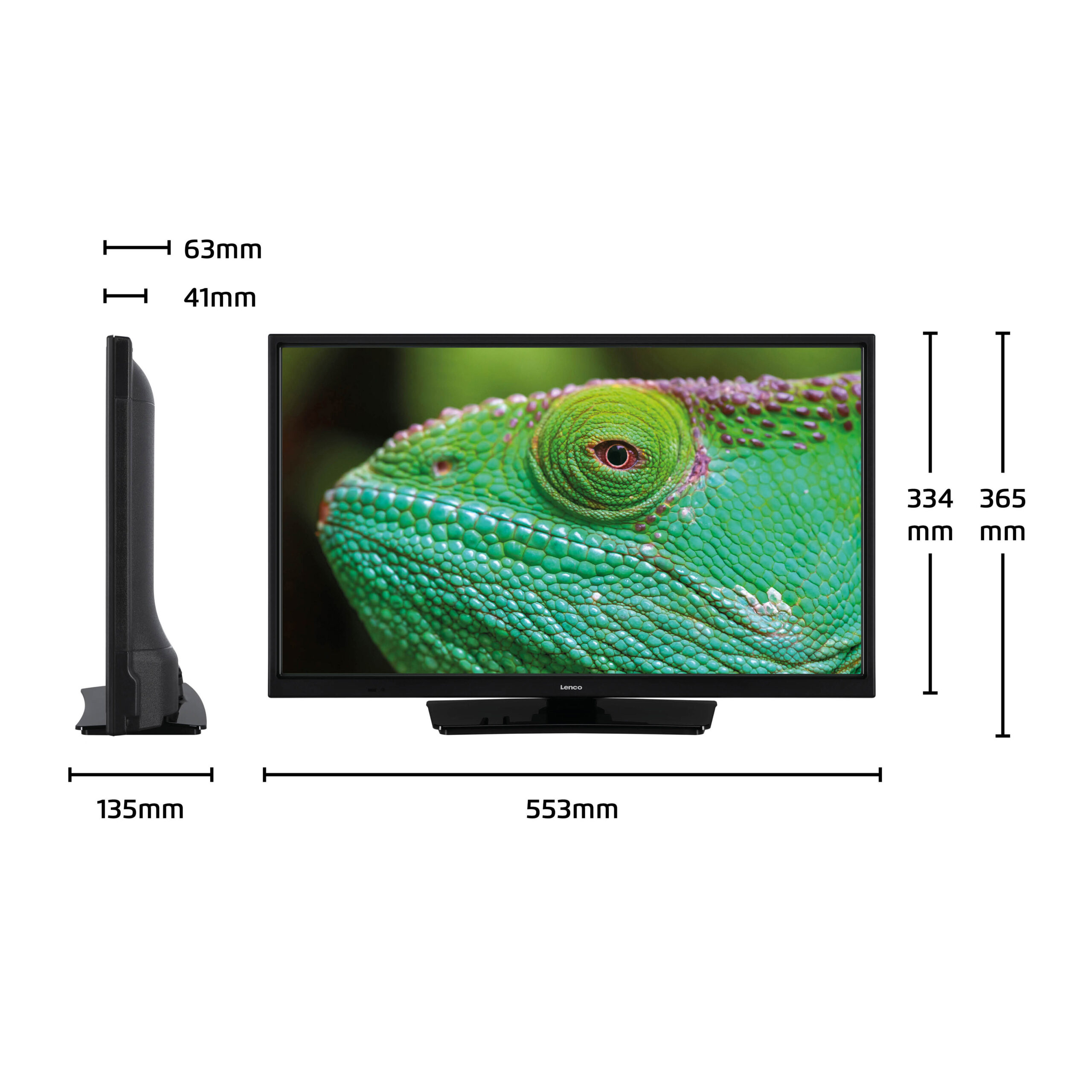 24 inch HD LED TV met DVB-T2 DVB-C DVB-S2 12V Zwart - Afbeelding 13