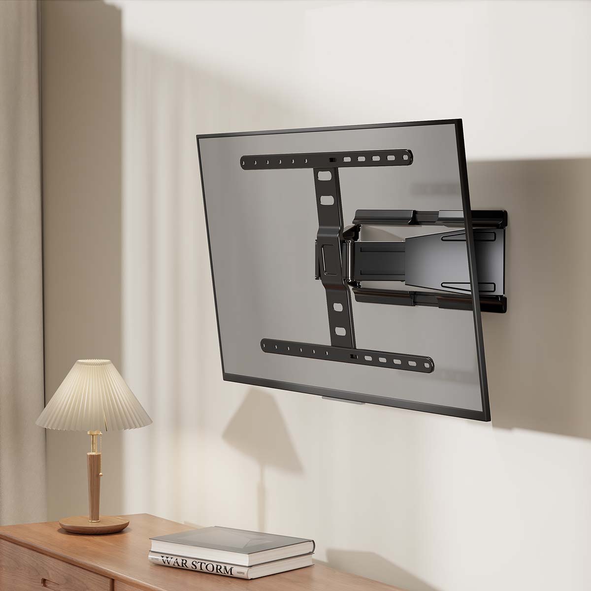 Draai- en Kantelbare TV-Muurbeugel | 43 - 90 " | Maximaal schermgewicht: 50 kg | Kantelbaar | Draaibaar | Minimale muurafstand: 19.6 mm | 2 Draaipunt(en) | ABS / Metaal | Zwart - Afbeelding 10