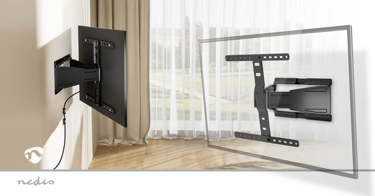 Draai- en Kantelbare TV-Muurbeugel | 43 - 90 " | Maximaal schermgewicht: 50 kg | Kantelbaar | Draaibaar | Minimale muurafstand: 19.6 mm | 2 Draaipunt(en) | ABS / Metaal | Zwart - Afbeelding 15