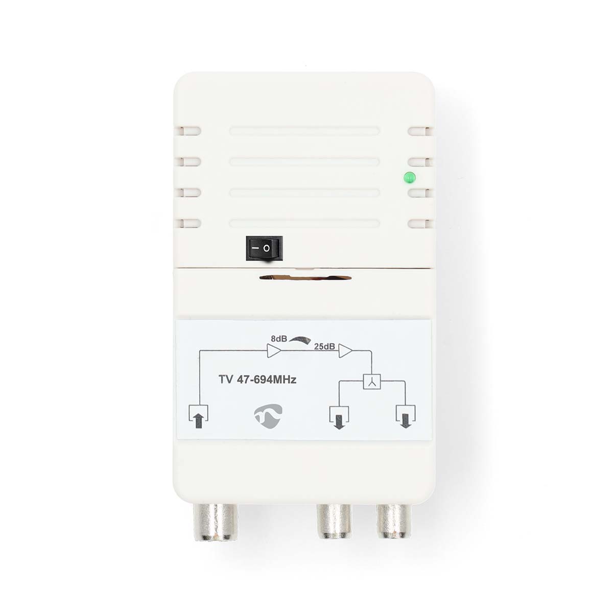 CATV-Versterker | Versterking: 25 dB | 47 - 694 MHz | Outputs: 2 | Versterkingsregelaar | Wit - Afbeelding 2