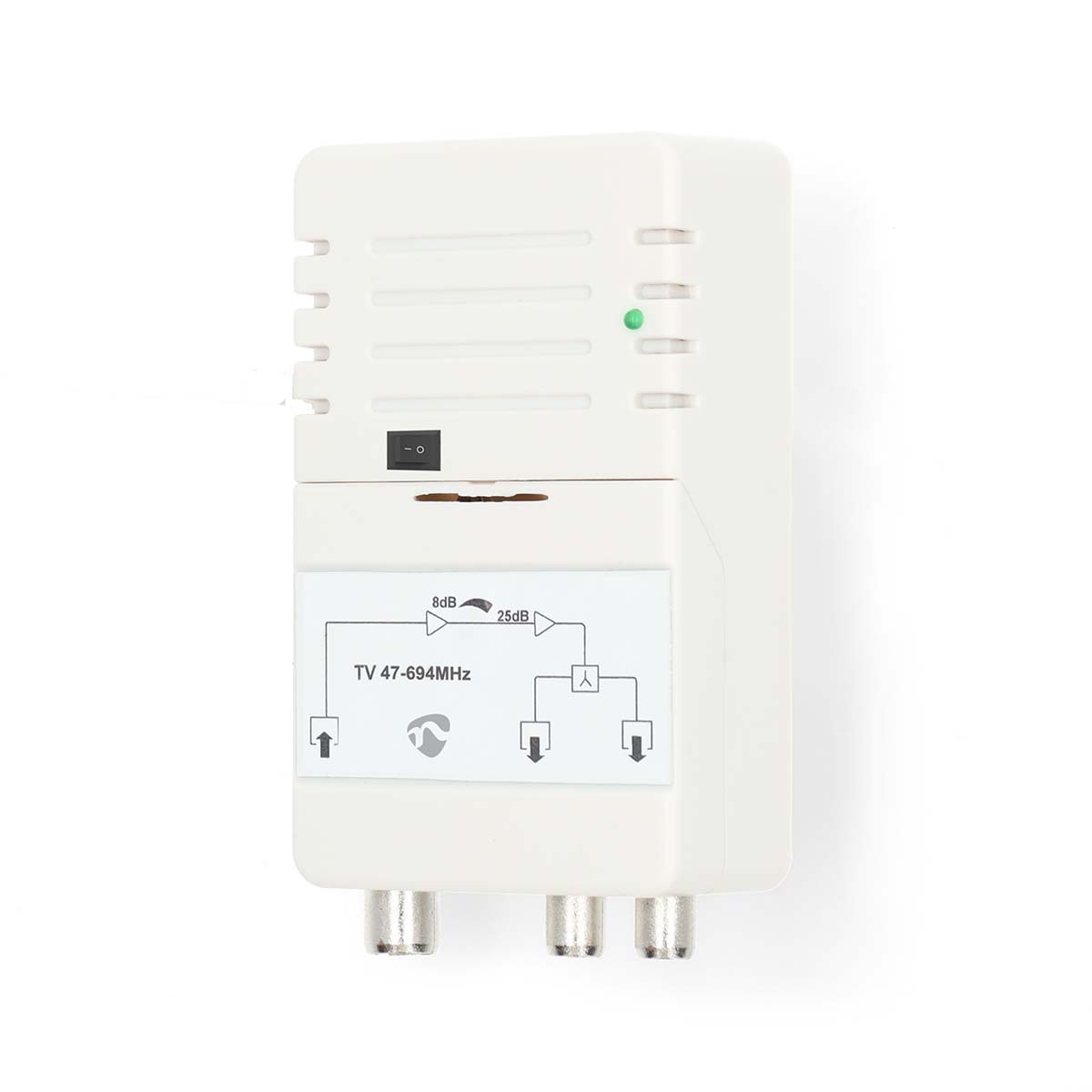 CATV-Versterker | Versterking: 25 dB | 47 - 694 MHz | Outputs: 2 | Versterkingsregelaar | Wit - Afbeelding 4