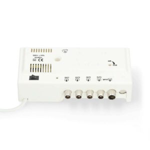 CATV-Versterker | Versterking: 20 dB | 47 - 694 MHz | Outputs: 4 | Versterkingsregelaar | Wit