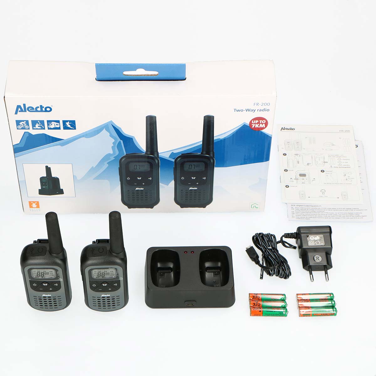 Walkie-Talkie Set | 2 Handsets | Tot 7 km | Frequentiekanalen: 16 | PTT / VOX | 35 uur stand-by | Hoofdtelefoonuitgang | Zwart - Afbeelding 7