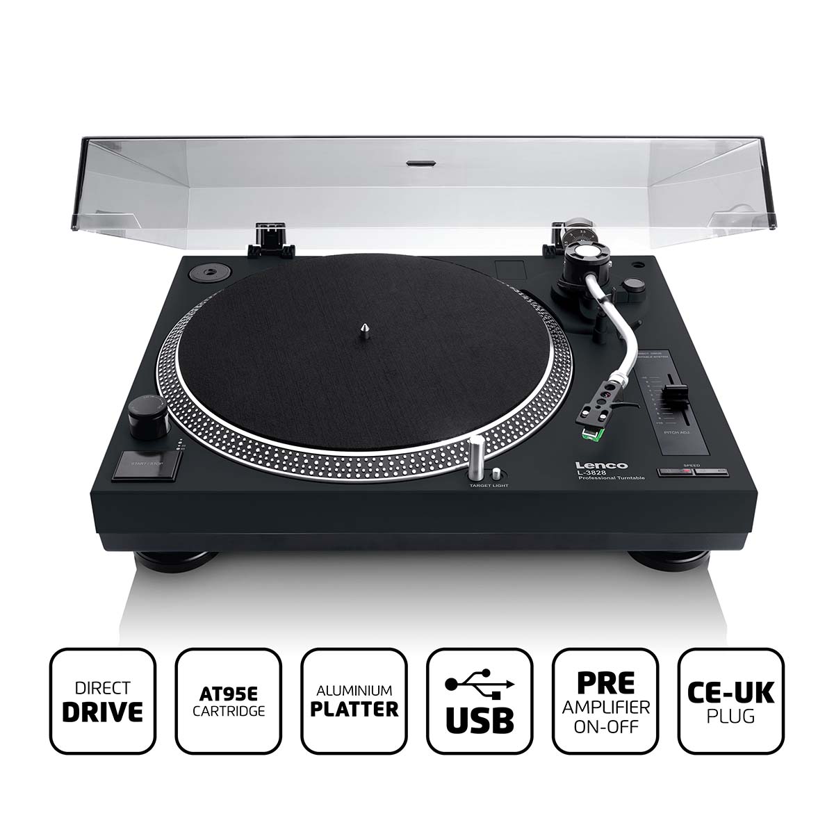 Direct drive Record Player with USB / PC Encoding CE-US Black - Afbeelding 2