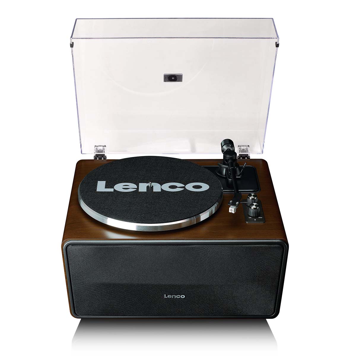 Turntable with 4 speakers built-in and bluetooth® reception Walnut