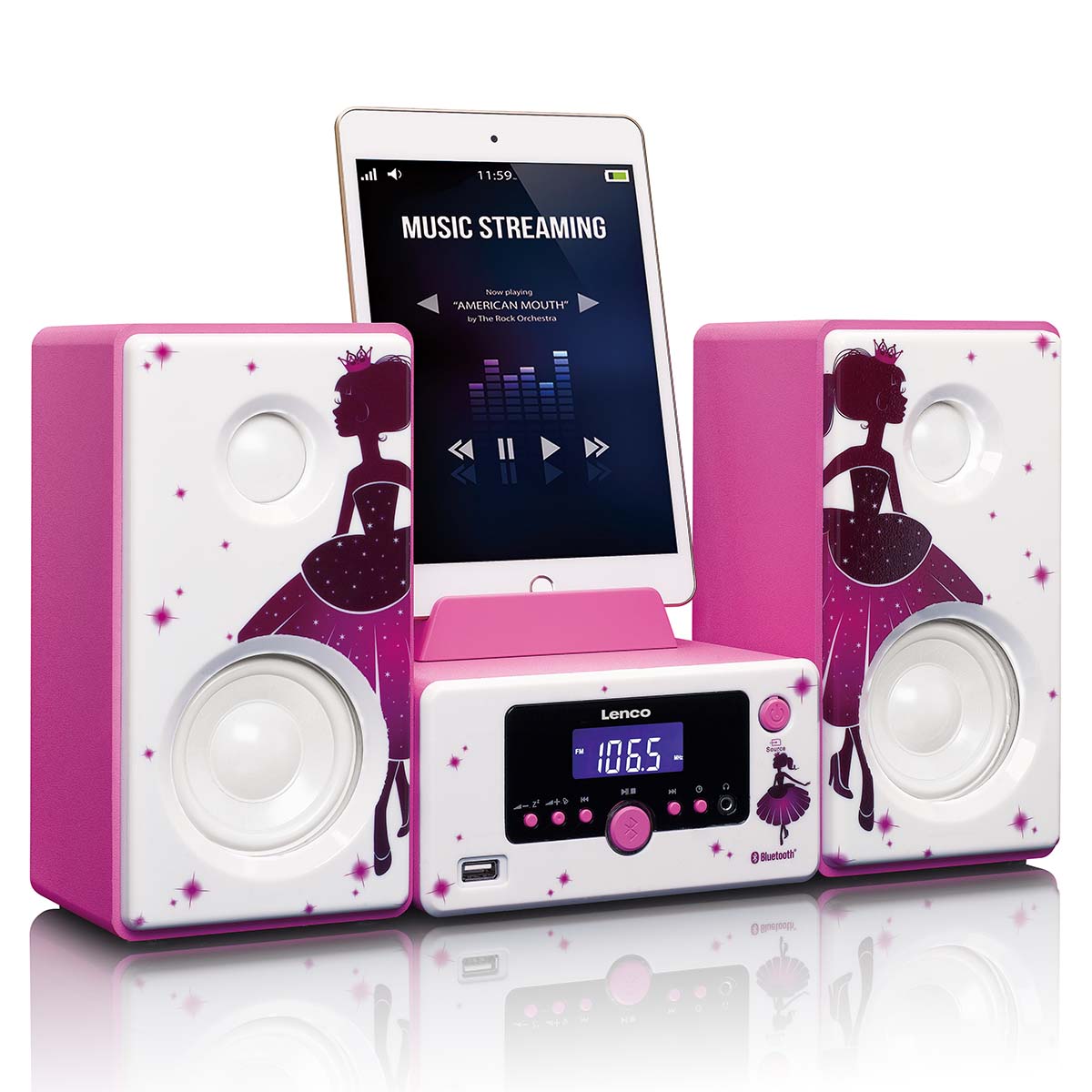 Micro set alarm clock Bluetooth® FM radio USB aux-in Princess - Afbeelding 3