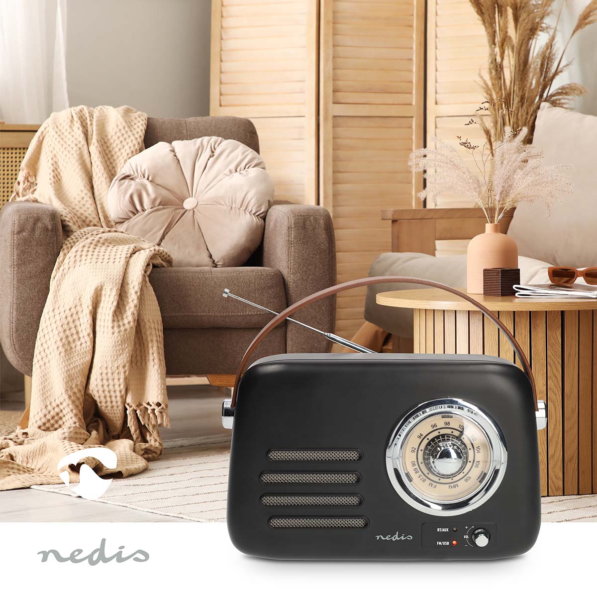 FM-Radio | Draagbaar Model | Bluetooth® / FM | Accu gevoed / USB Gevoed | Analoog | 10 W | Bluetooth® | Zwart - Afbeelding 2