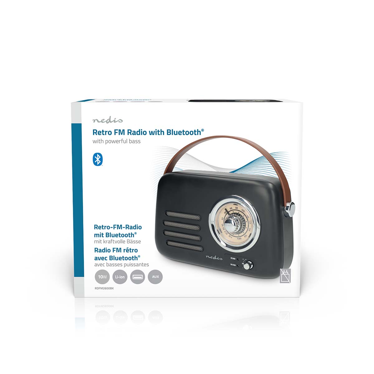 FM-Radio | Draagbaar Model | Bluetooth® / FM | Accu gevoed / USB Gevoed | Analoog | 10 W | Bluetooth® | Zwart - Afbeelding 10