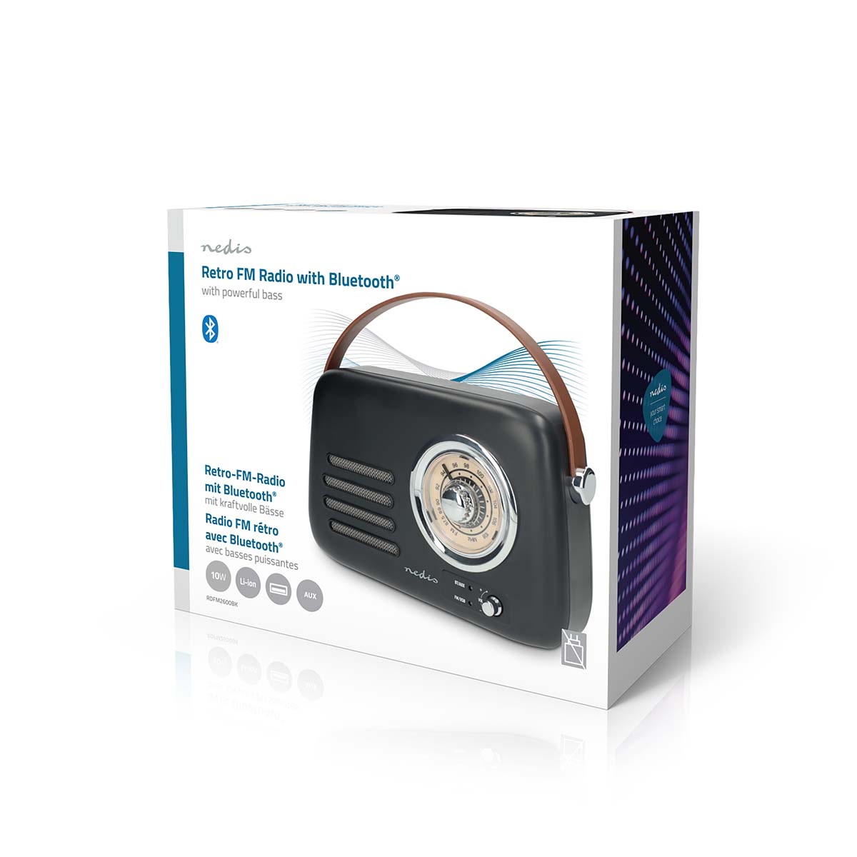 FM-Radio | Draagbaar Model | Bluetooth® / FM | Accu gevoed / USB Gevoed | Analoog | 10 W | Bluetooth® | Zwart - Afbeelding 11