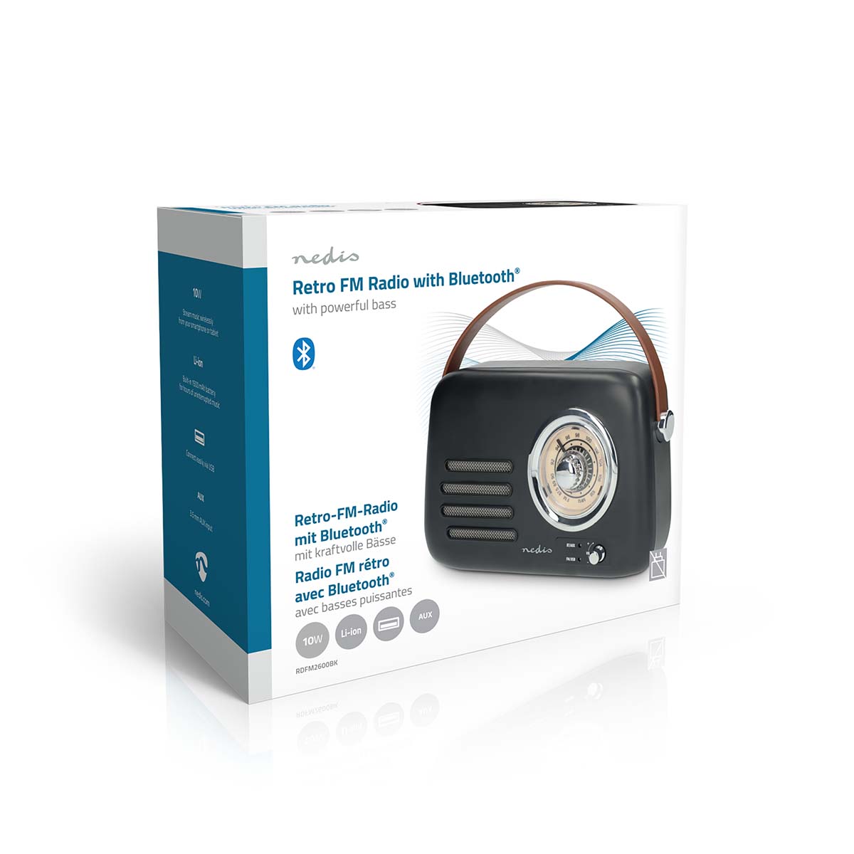 FM-Radio | Draagbaar Model | Bluetooth® / FM | Accu gevoed / USB Gevoed | Analoog | 10 W | Bluetooth® | Zwart - Afbeelding 12