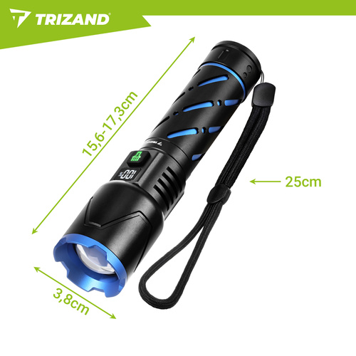 LED Zaklamp 800 Lumen โ Oplaadbaar 5000mAh USB-C, Zoom, Waterdicht, Powerbank - Afbeelding 7