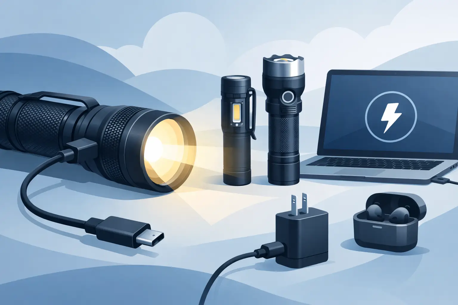 LED zaklamp oplaadbaar USB-C kiezen