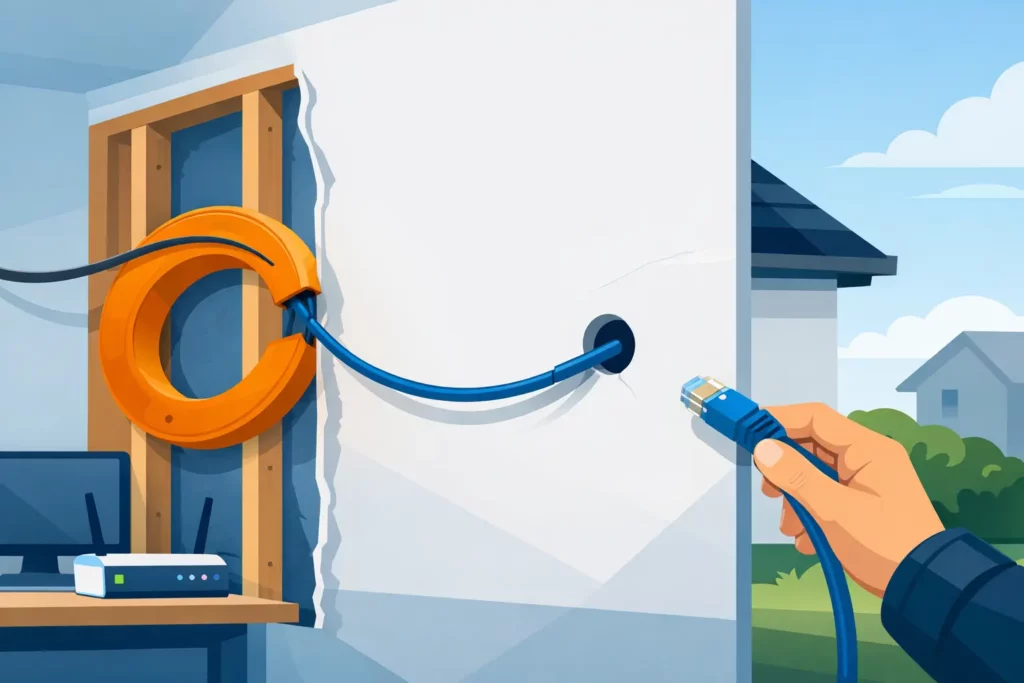 Internetkabel door muur trekken zonder gedoe
