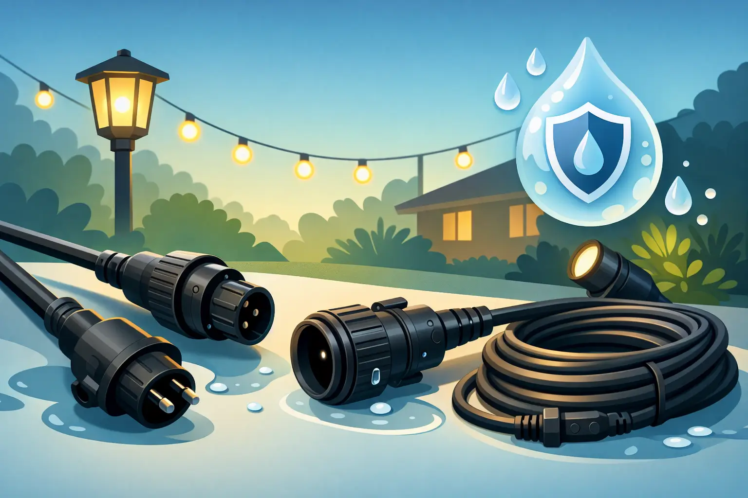 Buitenverlichting verlengkabel waterdicht kiezen