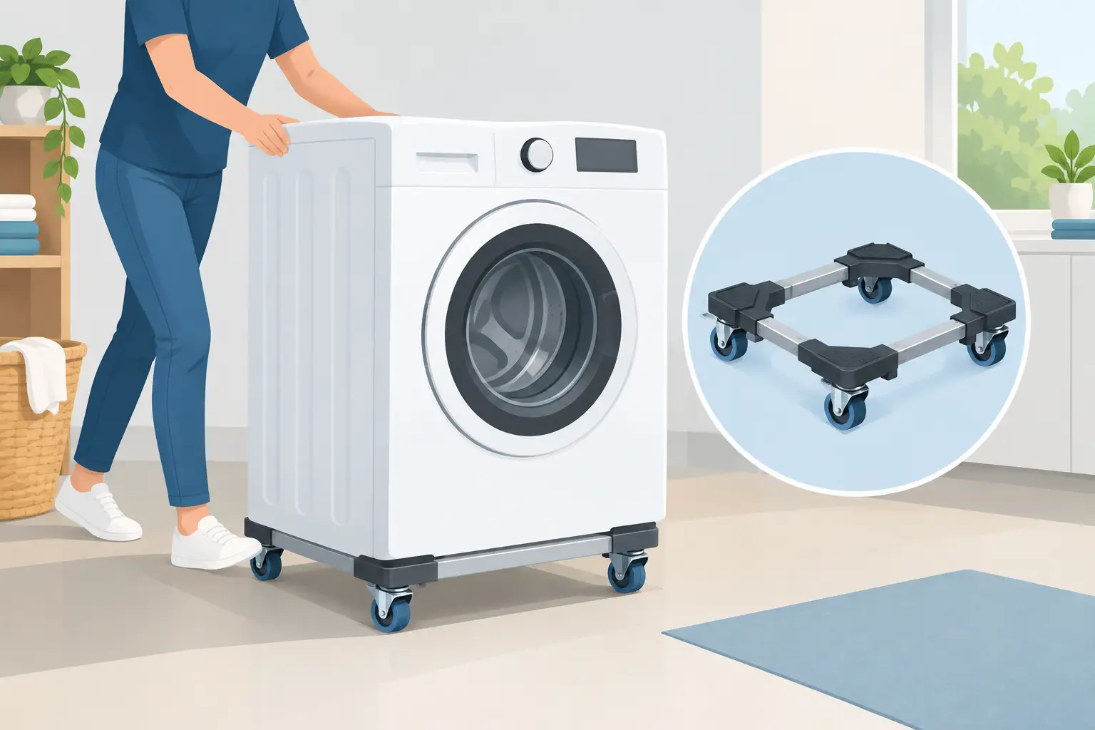 Wasmachine verplaatser op wielen kiezen
